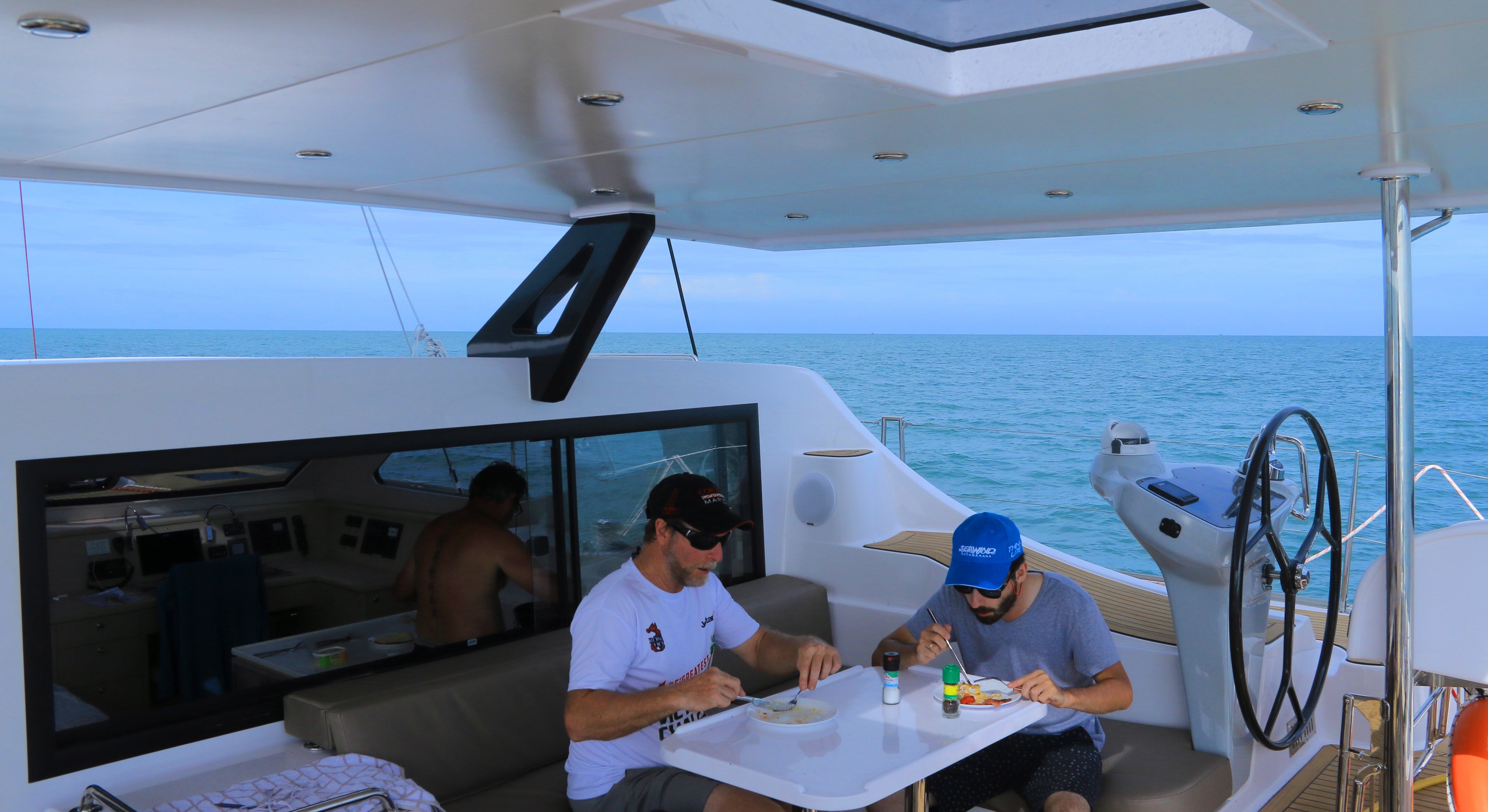 Seawind 1600 catamaran cockpit